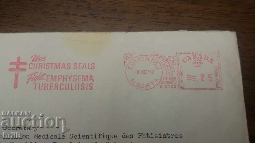 POSTAL ENVELOPE TRAVELED FROM CANADA TO BULGARIA - CHRISTMAS 1972 with price 0.80 BGN | € 0.41 POSTAL ENVELOPE TRAVELED FROM CANADA TO BULGARIA - CHRISTMAS 1972 with price 0.80 BGN | € 0.41