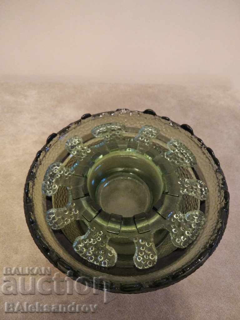 Auction Old beautiful glass candle and flower stand Auction Old beautiful glass candle and flower stand