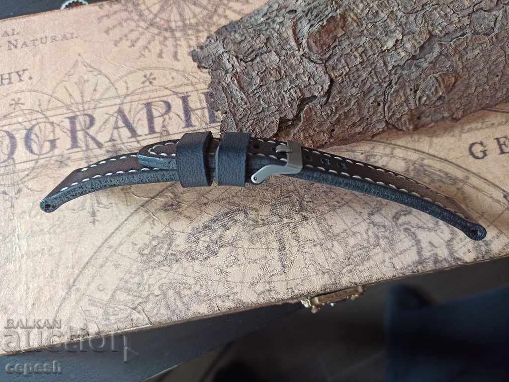 Leather watch strap 24mm Genuine leather by hand 797 - 6 Leather watch strap 24mm Genuine leather by hand 797 - 6