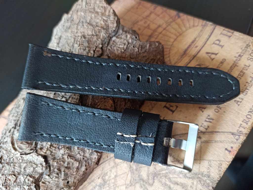 Leather watch strap 24mm Genuine leather by hand 797 - 7 Leather watch strap 24mm Genuine leather by hand 797 - 7