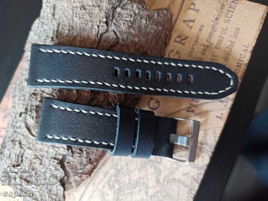 Leather watch strap 24mm Genuine leather by hand 797
