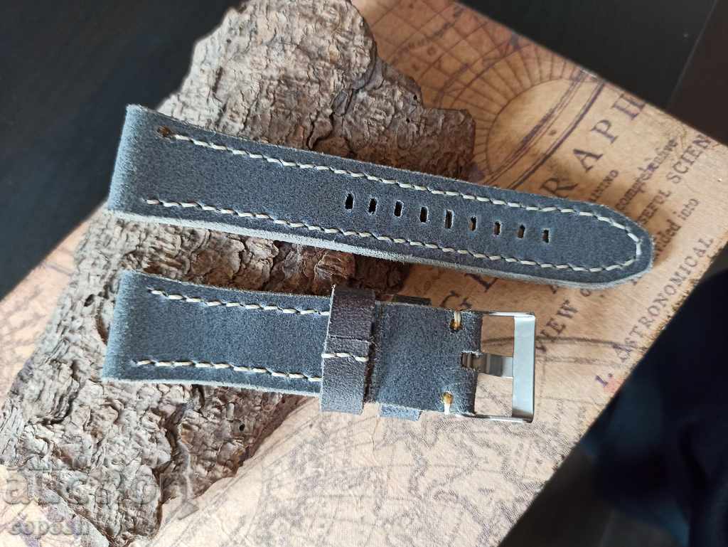 Leather watch strap 24mm Genuine leather by hand 796 - 7 Leather watch strap 24mm Genuine leather by hand 796 - 7