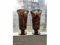 Două mari vaze mari mozaic de sticlă Uniques