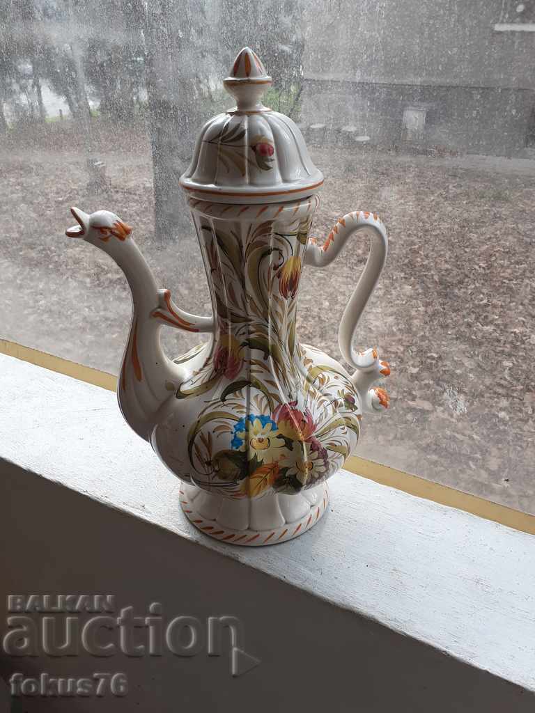 Unique Huge porcelain teapot jug - swan