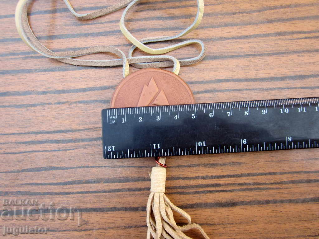 old Bulgarian tourist leather medal badge medallion BTS - 5 old Bulgarian tourist leather medal badge medallion BTS - 5