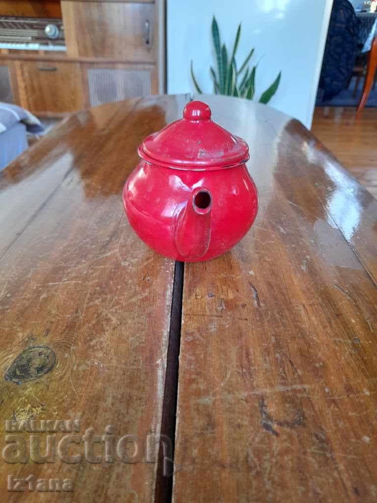 Old enamel teapot with price 22.00 BGN | € 11.25 Old enamel teapot with price 22.00 BGN | € 11.25