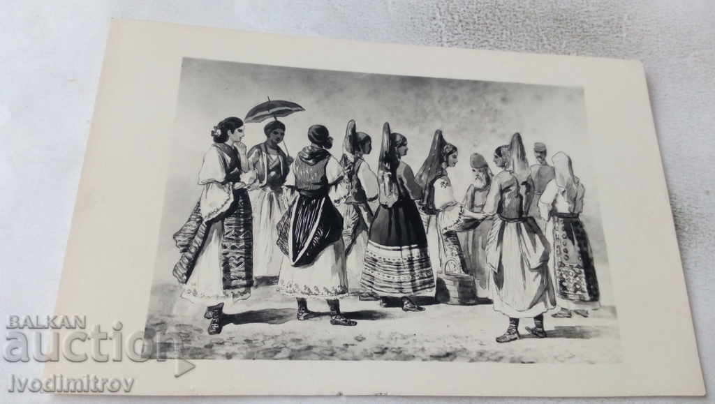 Postcard Women in traditional clothes