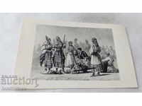 Καρτ ποστάλ Άνδρας και γυναίκες με παραδοσιακά ρούχα