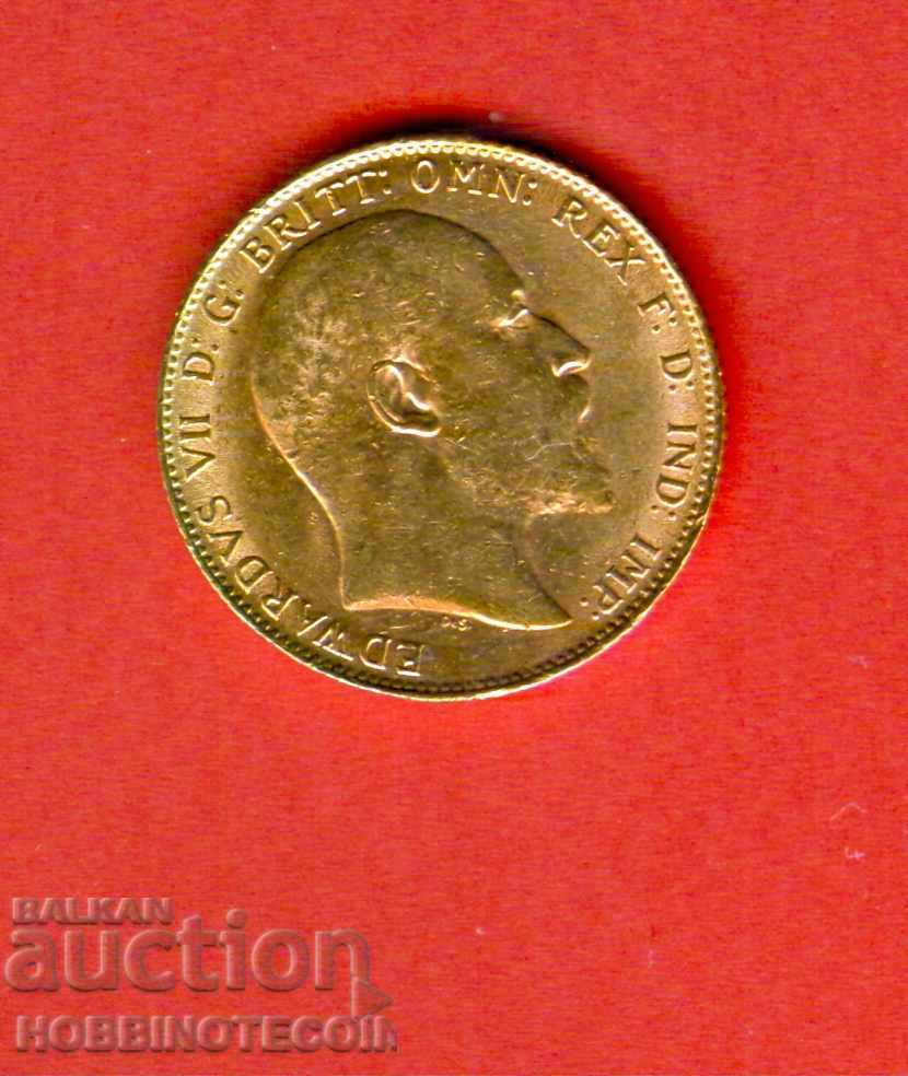 REGATUL UNIT MAREA BRITANIE 1 Pound GOLD GOLD emisiunea 1908