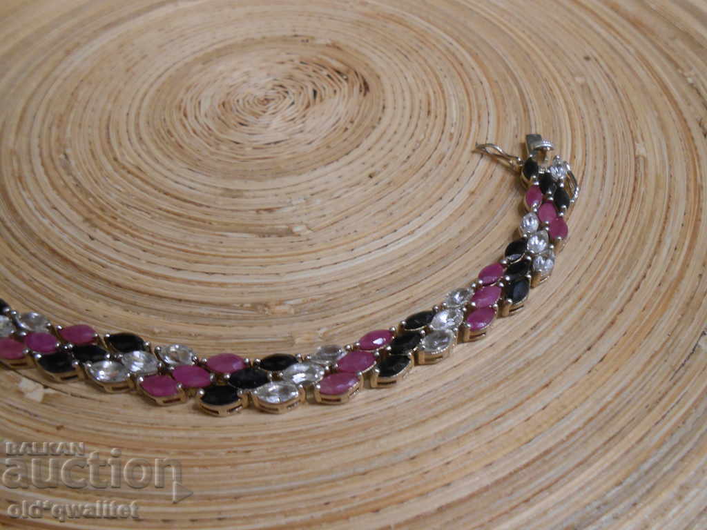 Auction Attractive SILVER BRACELET, RUBBER CORUND SAPPHIRE Auction Attractive SILVER BRACELET, RUBBER CORUND SAPPHIRE