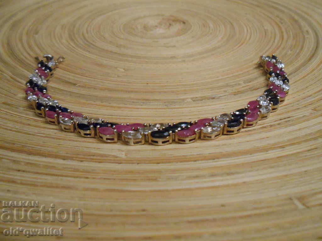 Attractive SILVER BRACELET, RUBBER CORUND SAPPHIRE - 6 Attractive SILVER BRACELET, RUBBER CORUND SAPPHIRE - 6