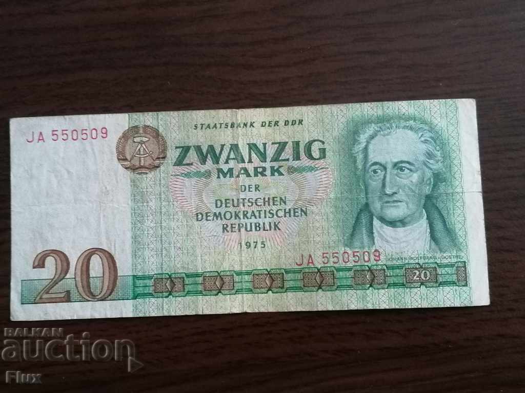 Банкнота - Германия - 20 марки | 1975г.