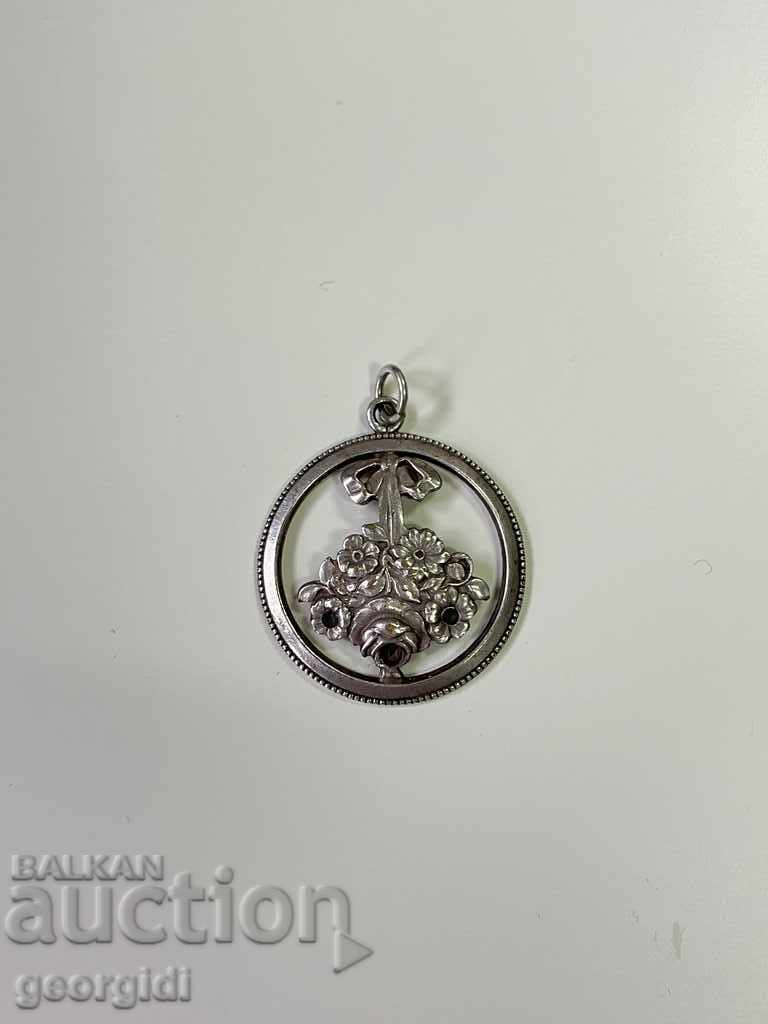 Silver plated medallion / pendant №1638