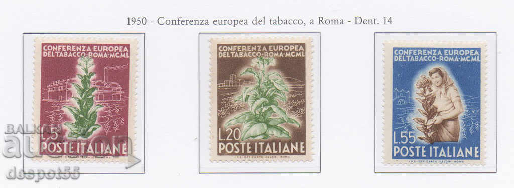 1950. Republic of Italy. European Tobacco Conference.