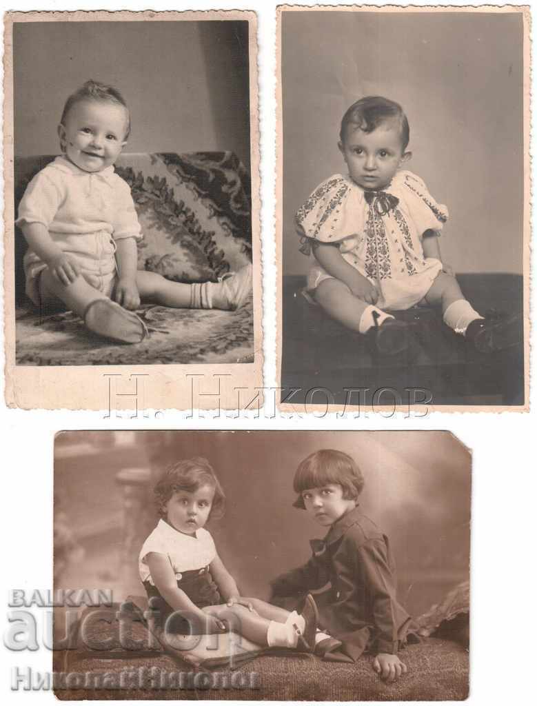 LOT 3x OLD PHOTOS OF SMALL CHILDREN SIZE ≈ 14 x 9 cm A939