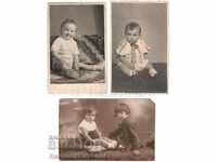 LOT 3x OLD PHOTOS OF SMALL CHILDREN SIZE ≈ 14 x 9 cm A939