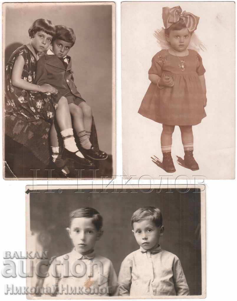 LOT 3x OLD PHOTOS OF SMALL CHILDREN SIZE ≈ 14 x 9 cm A940