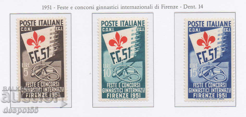 1951. Rep. Italia. Concurs internațional de gimnastică.