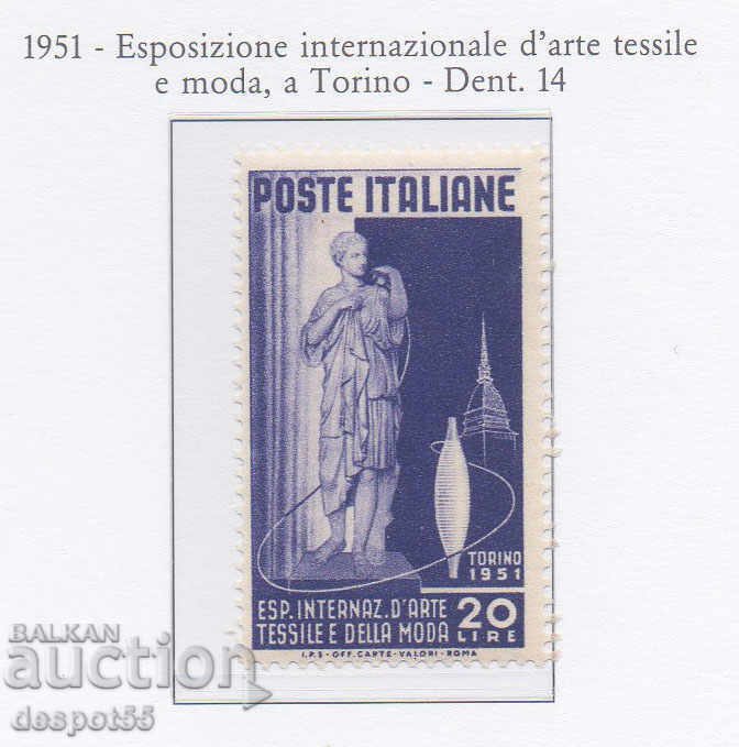 1951 Rep. Ιταλία. Διεθνής Έκθεση Κλωστοϋφαντουργίας - Τορίνο
