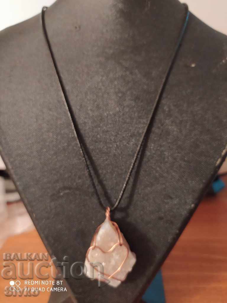 Pendant necklace rose quartz heart