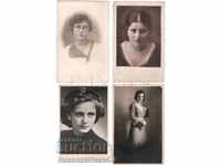 4 buc FOTO VECHI TINERE FEMEI FRUMOASE DIMENSIUNE ≈ 14 x 9 cm A956
