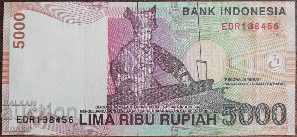 Indonesia 5,000 rupees 2001 New UNC with price 4.49 BGN | € 2.30 Indonesia 5,000 rupees 2001 New UNC with price 4.49 BGN | € 2.30