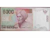 Индонезия 5000 рупии 2001г. Нова UNC