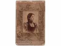 OLD PICTURE CARDBOARD YOUNG WOMAN SIZE ≈ 16 x 10.5 cm A961