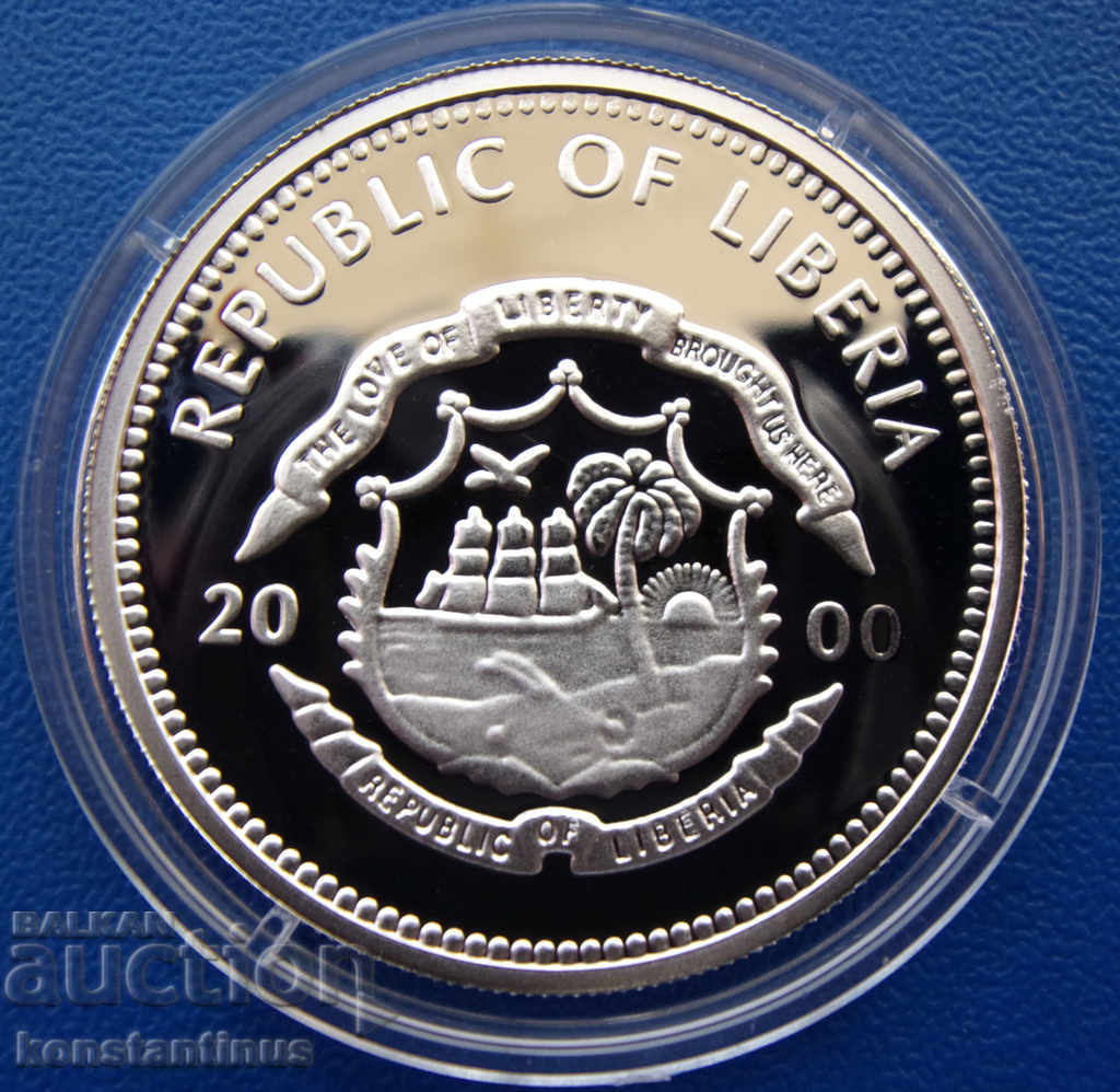 Либерия  5  Долара  2000 PROOF  UNC  Rare с цена € 20.45 | 40.00 лв.