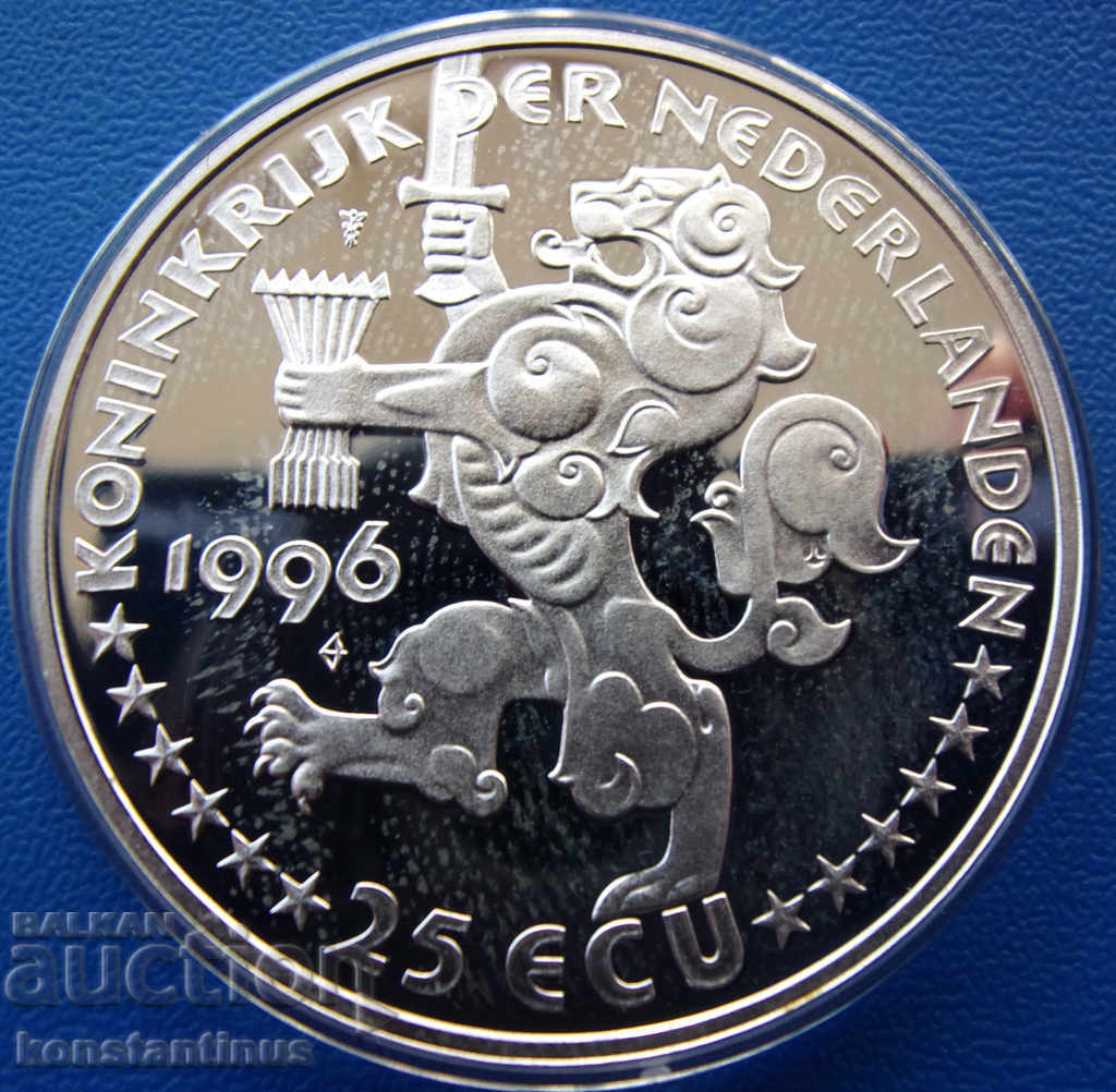 Нидерландия  25  Екю  1996 Вермеер PROOF UNC  Rare с цена € 30.68 | 60.00 лв.