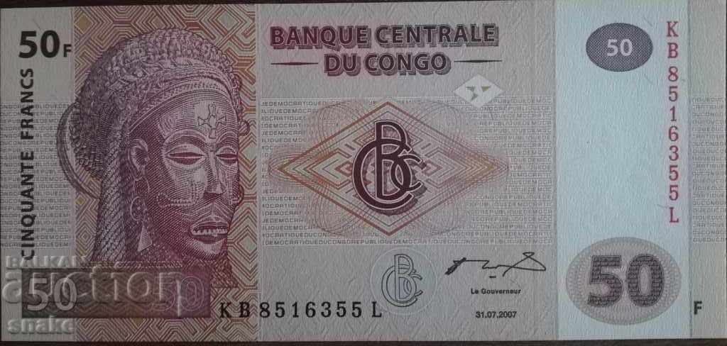 Конго 50 франка 2007г. Нова UNC