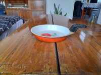 tigaie de omleta emailata veche, tigaie