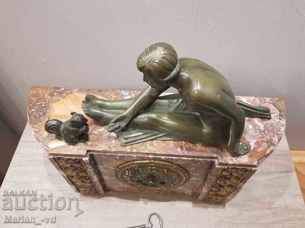Delivery of Old French art deco marble fireplace clock
