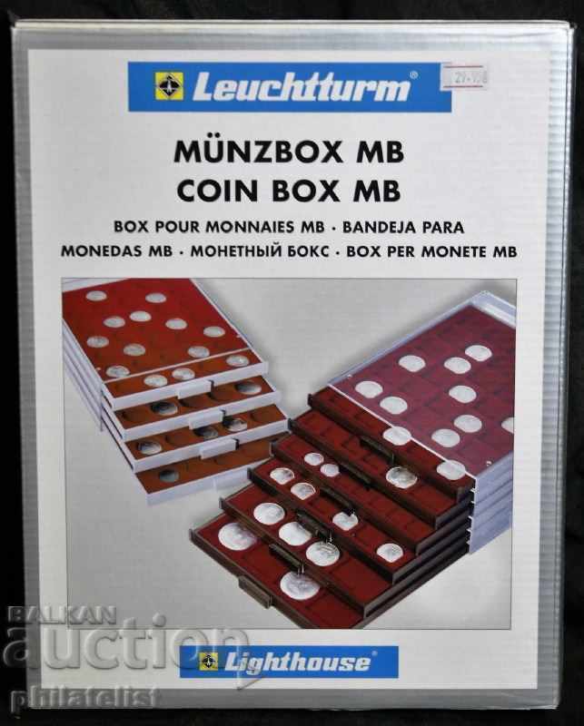 Leuchtturm MB кутия PVC за монети,  30 монети до 35 мм