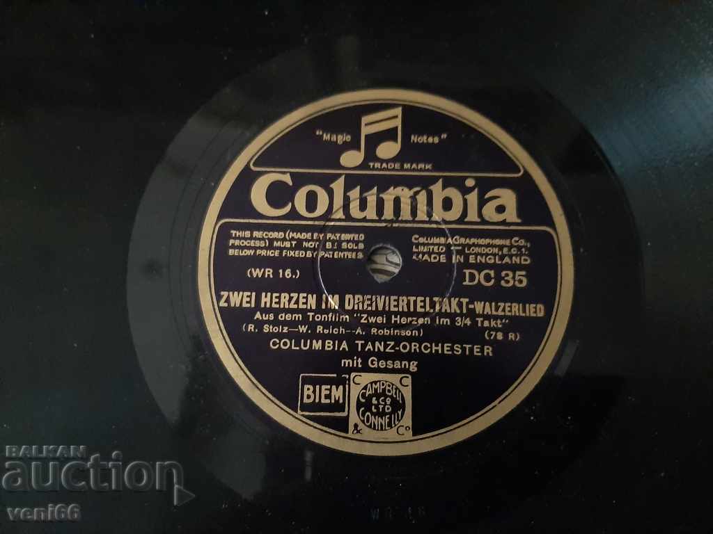 Delivery of Gramophone record - bitumen shellac bakelite medium size Delivery of Gramophone record - bitumen shellac bakelite medium size