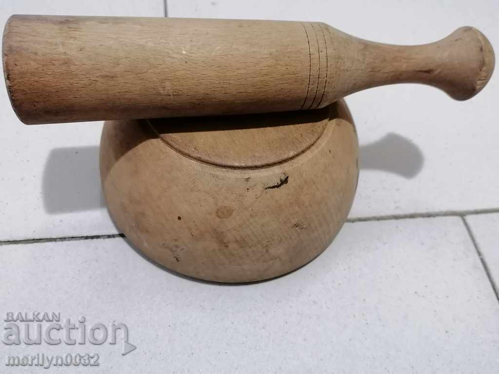 100 year old wood mortar, hammer, mortar, wood, wood - 5