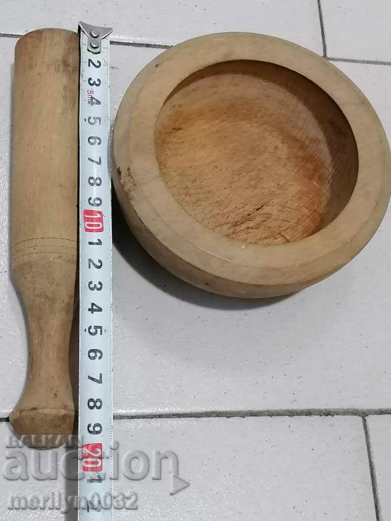 100 year old wood mortar, hammer, mortar, wood, wood - 7
