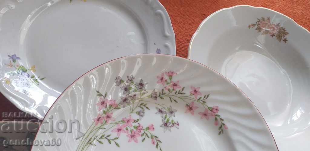 Large plates Bulgarian porcelain 8 pieces - 6 Large plates Bulgarian porcelain 8 pieces - 6