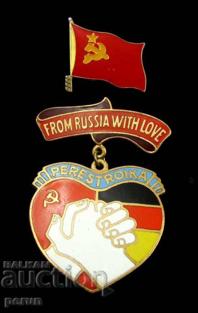 Delivery of RARE SIGN-FROM RUSSIA WITH LOVE-USSR-GERMANY-REBUILDING-ENAMEL Delivery of RARE SIGN-FROM RUSSIA WITH LOVE-USSR-GERMANY-REBUILDING-ENAMEL