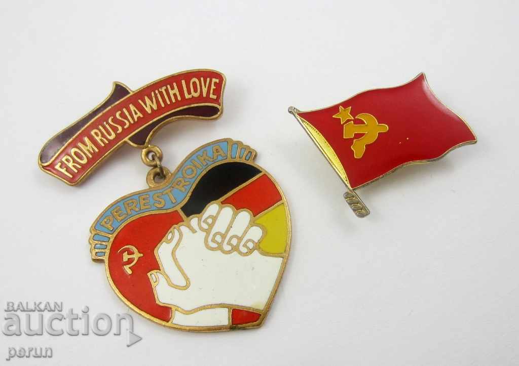 RARE SIGN-FROM RUSSIA WITH LOVE-USSR-GERMANY-REBUILDING-ENAMEL - 5 RARE SIGN-FROM RUSSIA WITH LOVE-USSR-GERMANY-REBUILDING-ENAMEL - 5