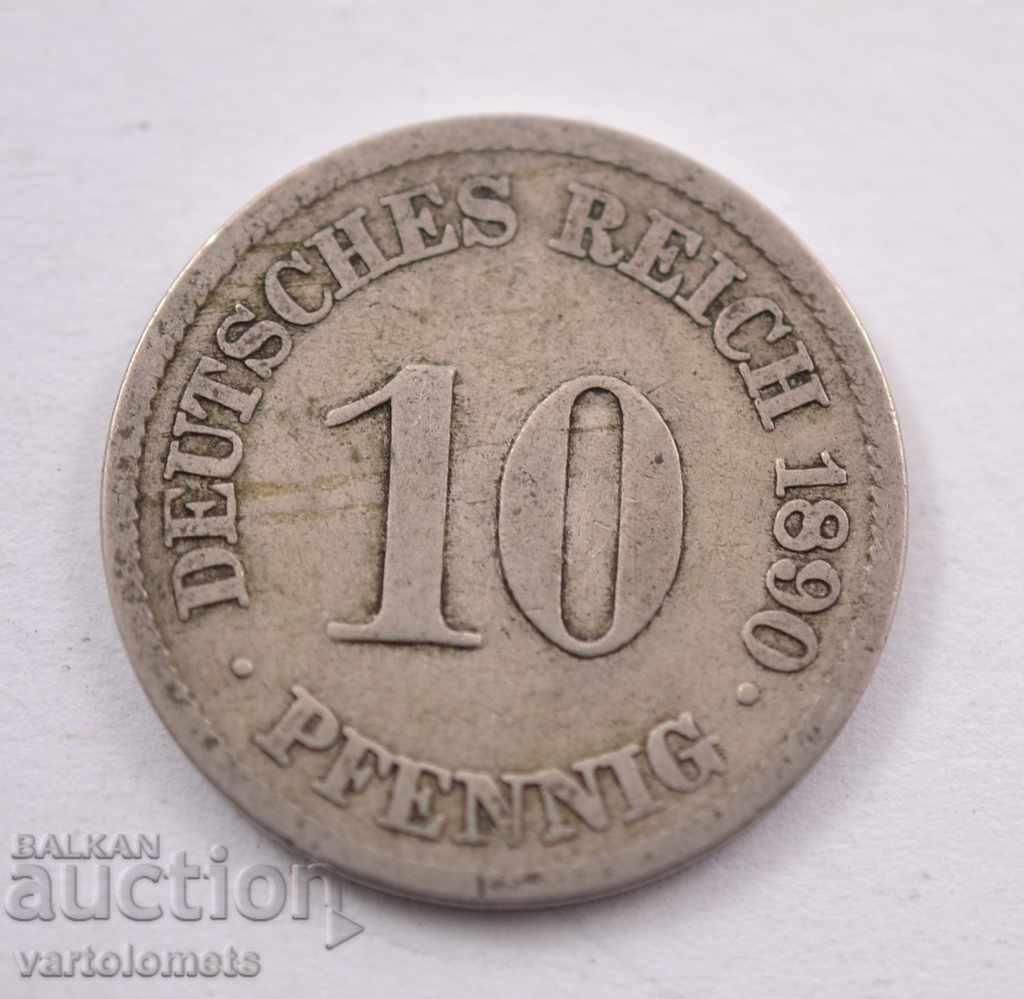 10 pfennig 1890 - Γερμανία