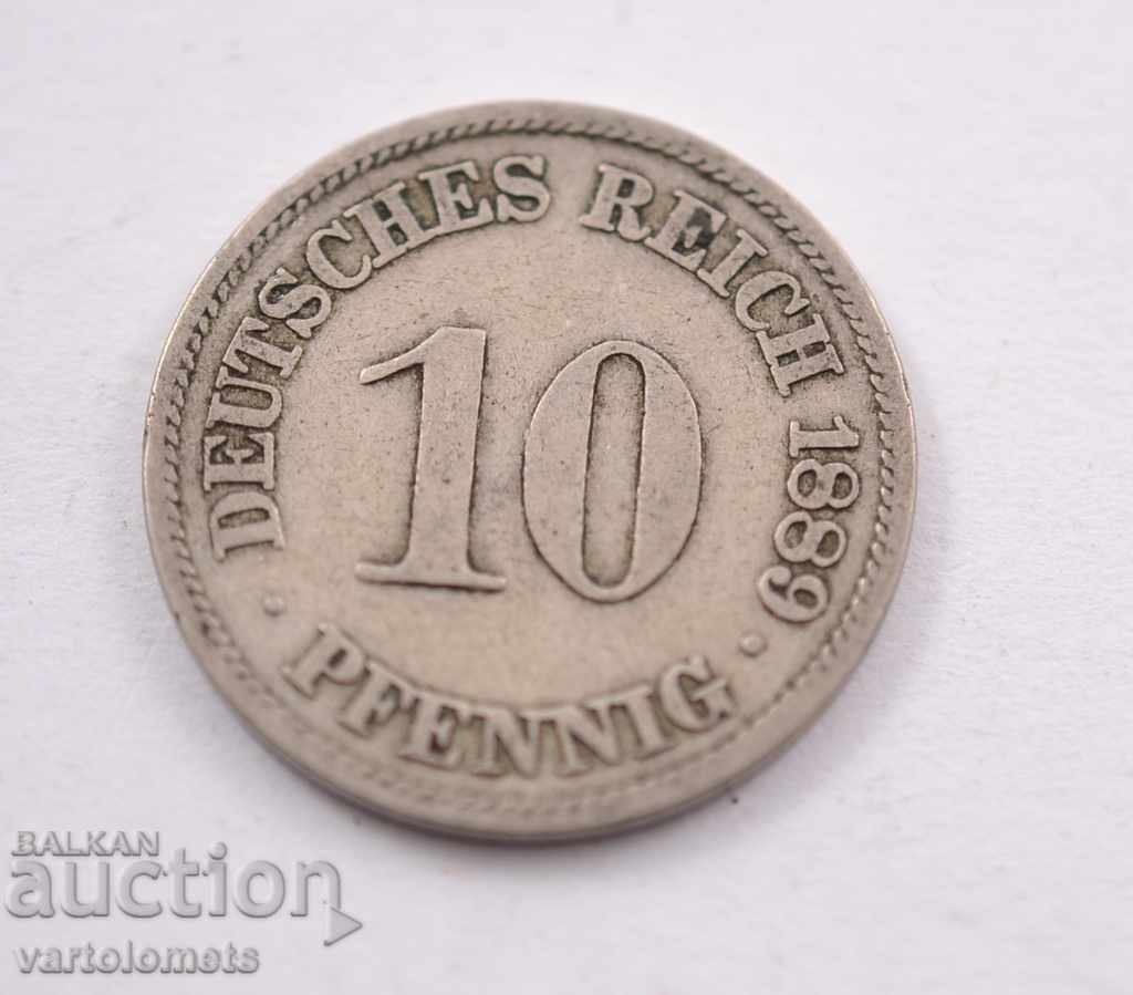 10 pfennig 1889 - Γερμανία