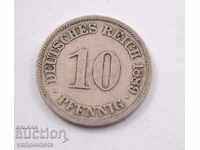 10 pfennig 1889 - Γερμανία