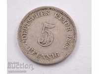 5 pfennig 1898 - Γερμανία