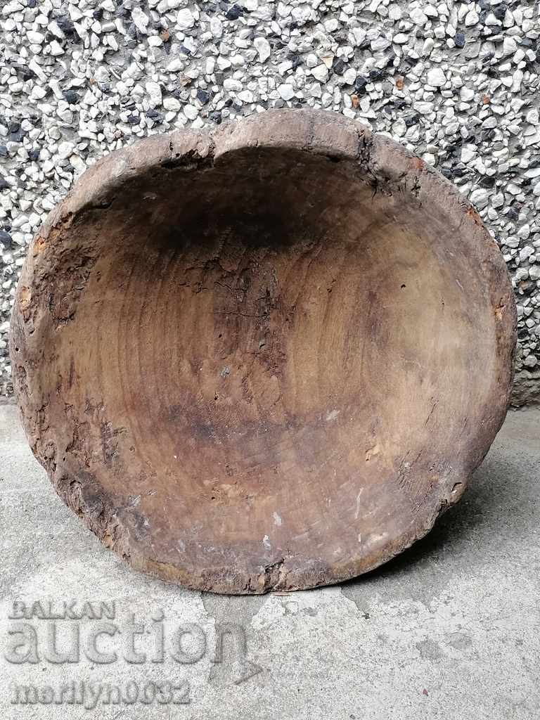 Дървена паница купа дървения дървен съд гаванка примитив