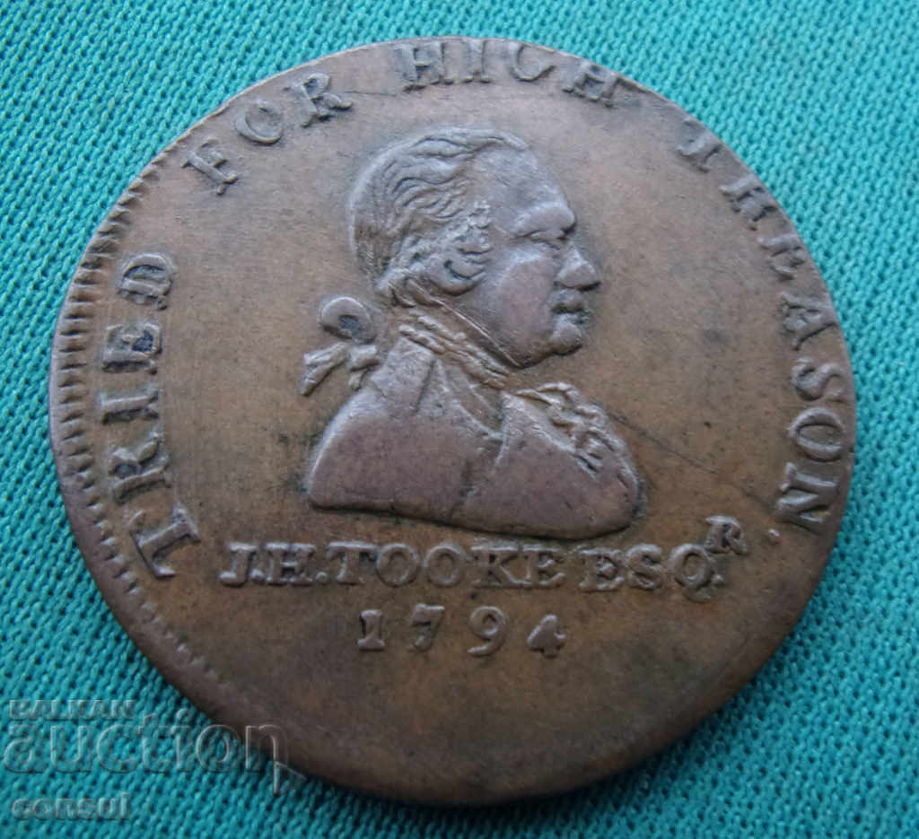 Anglia- 1/2 penny 1794-foarte rar.BZC