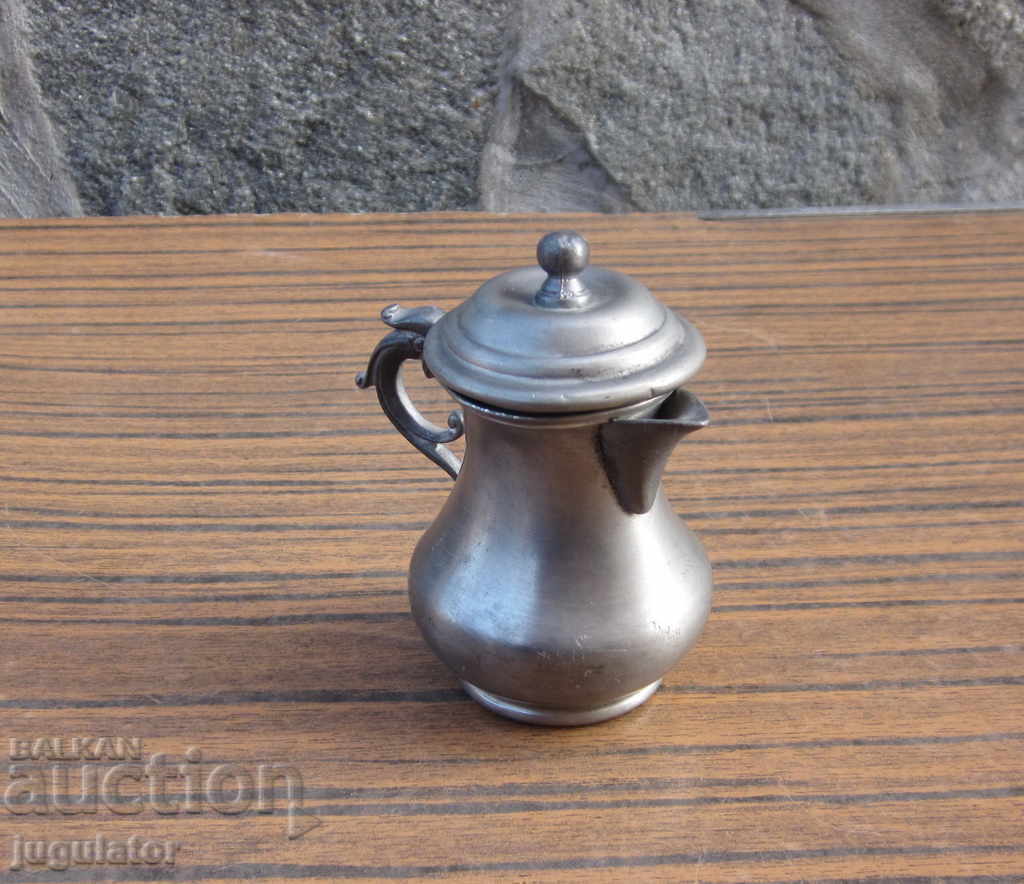 Auction Loreti old Italian metal marked milk jug Auction Loreti old Italian metal marked milk jug