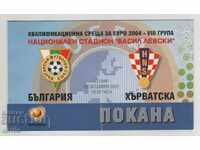 Футболен билет/пропуск България-Хърватия 2002