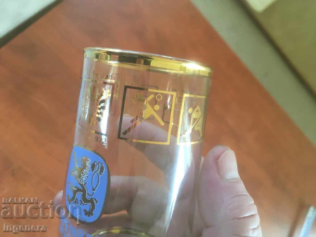GLASS GLASS GLASS GOLD-XX OLYMPICS MUNICH 1972 - 5 GLASS GLASS GLASS GOLD-XX OLYMPICS MUNICH 1972 - 5