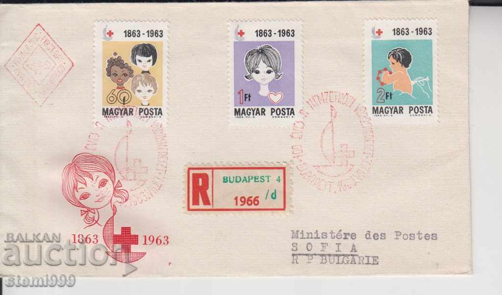 First day envelope Registered mail Red Cross